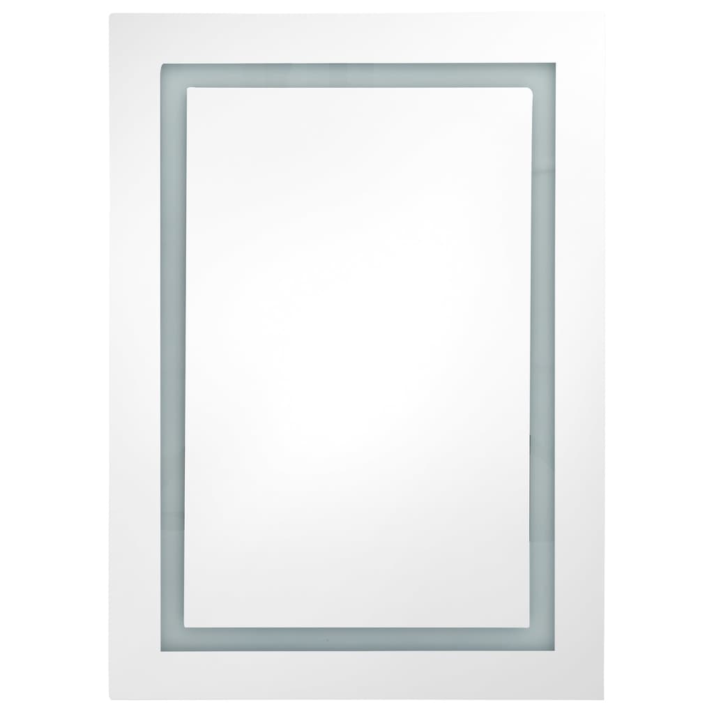 vidaXL LED-speilskap til bad blank hvit 50x13x70 cm
