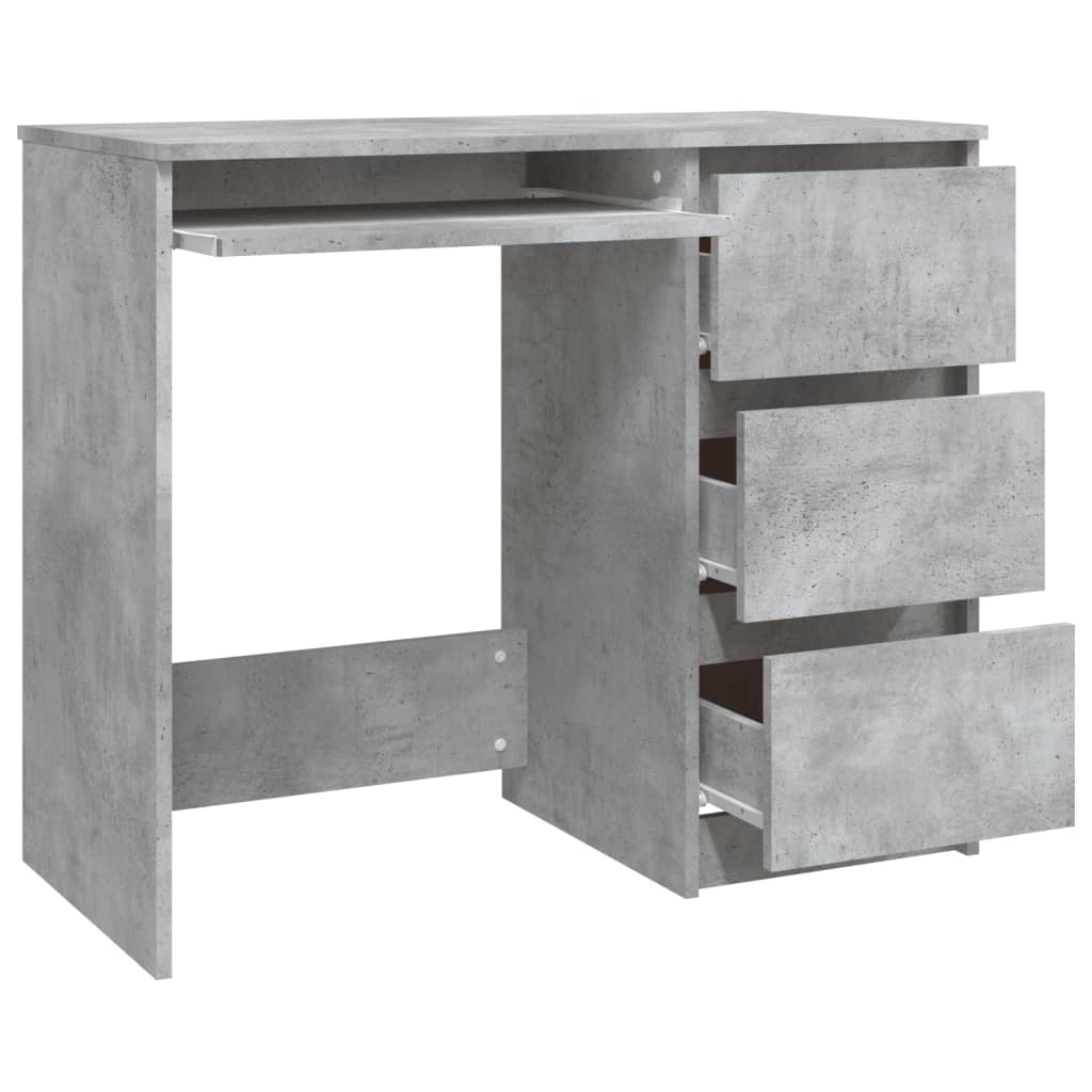 vidaXL Skrivebord betonggrå 90x45x76 cm sponplate