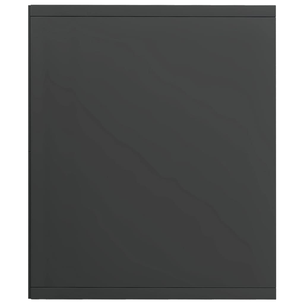 vidaXL Bokhylle/TV-benk grå høyglans 36x30x114 cm sponplate
