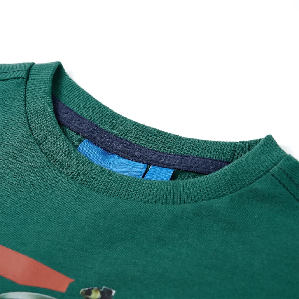 T-skjorte for barn med lange ermer grønn 92