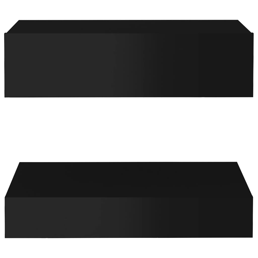 vidaXL Nattbord høyglans svart 60x35 cm sponplate