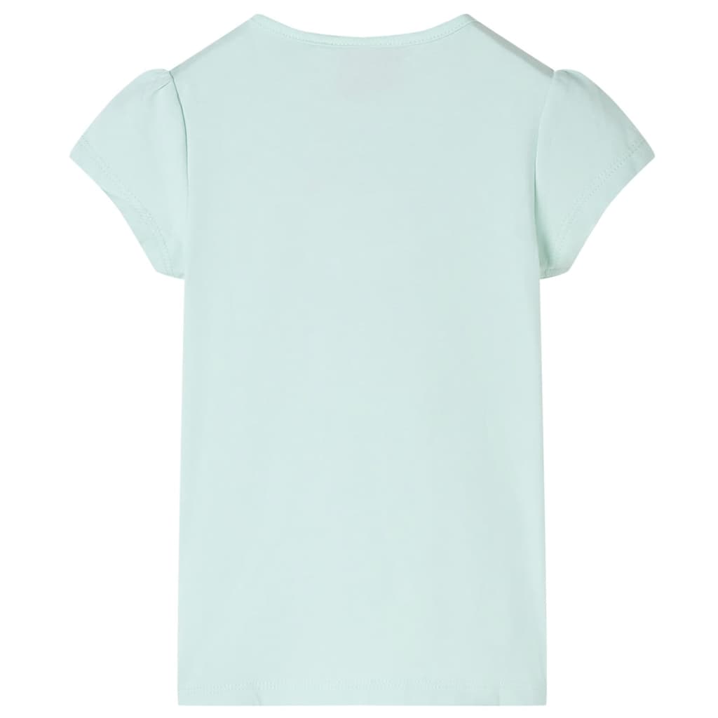 T-skjorte for barn med korte ermer lysemynte 116