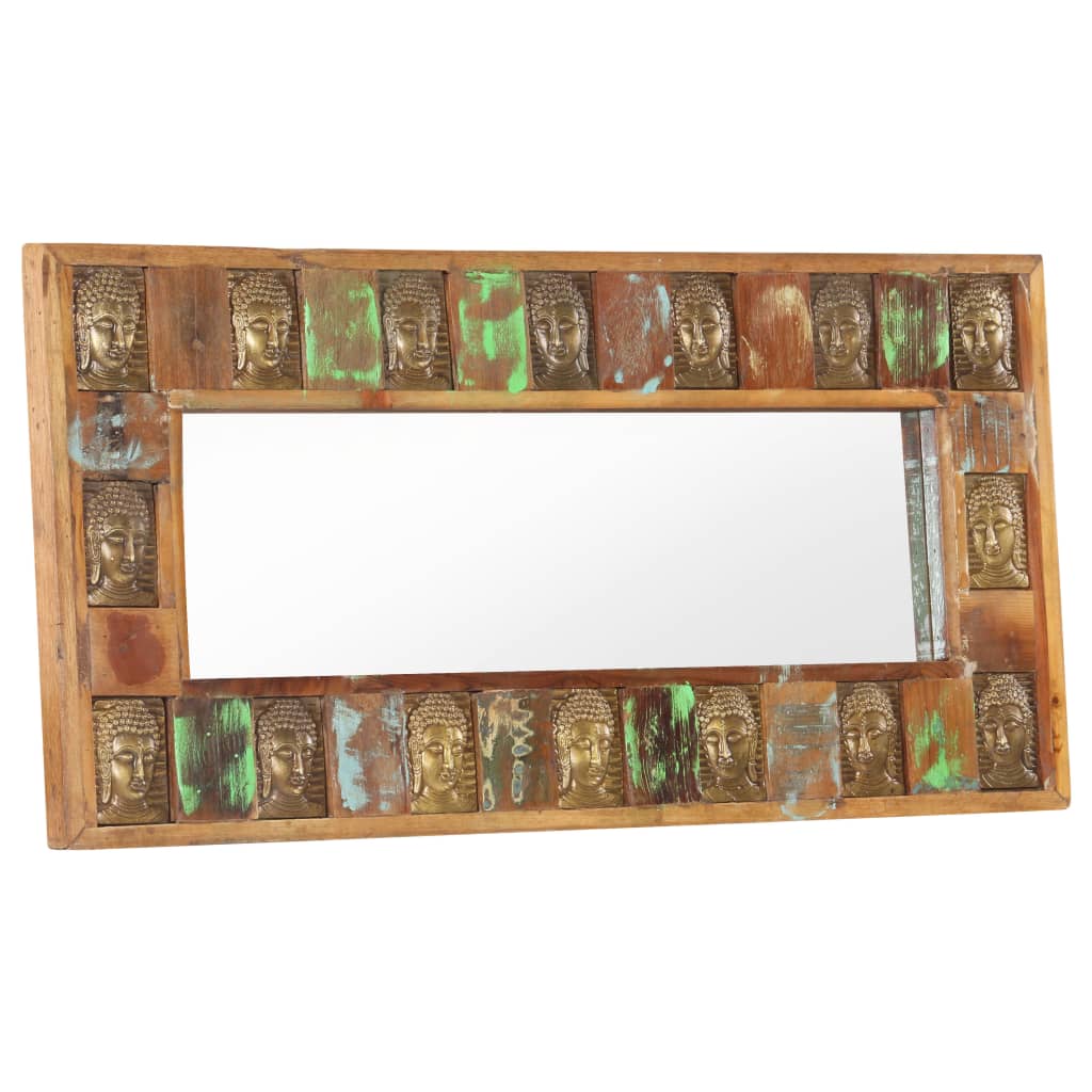 vidaXL Speil med Buddha-motiver 110x50 cm gjenvunnet tre