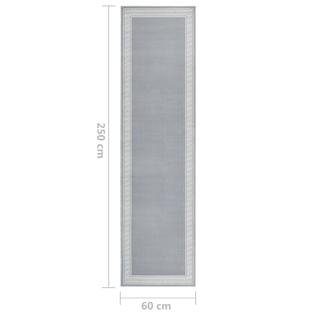vidaXL Gulvteppe BFC grå med motiv 60x250 cm