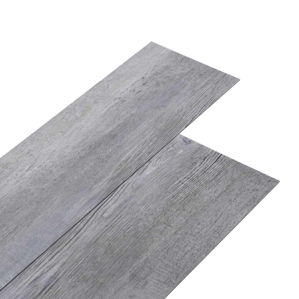 vidaXL PVC-gulvplanker 5,02 m² 2 mm selvklebende matt tre grå