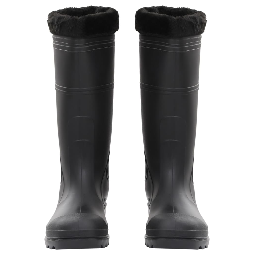 vidaXL Regnstøvler med avtakbare sokker svart str 46 PVC