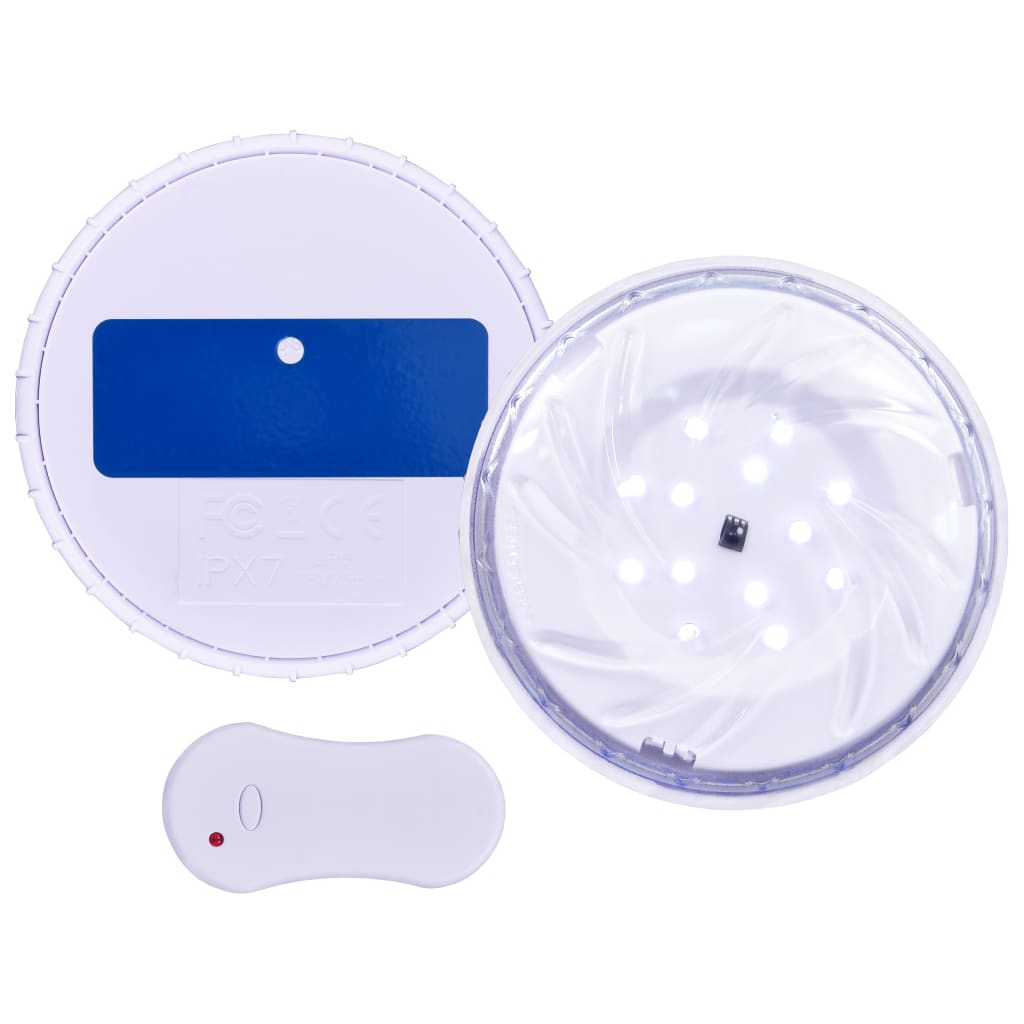vidaXL Nedsenkbar flytende LED-bassenglampe med fjernkontroll hvit