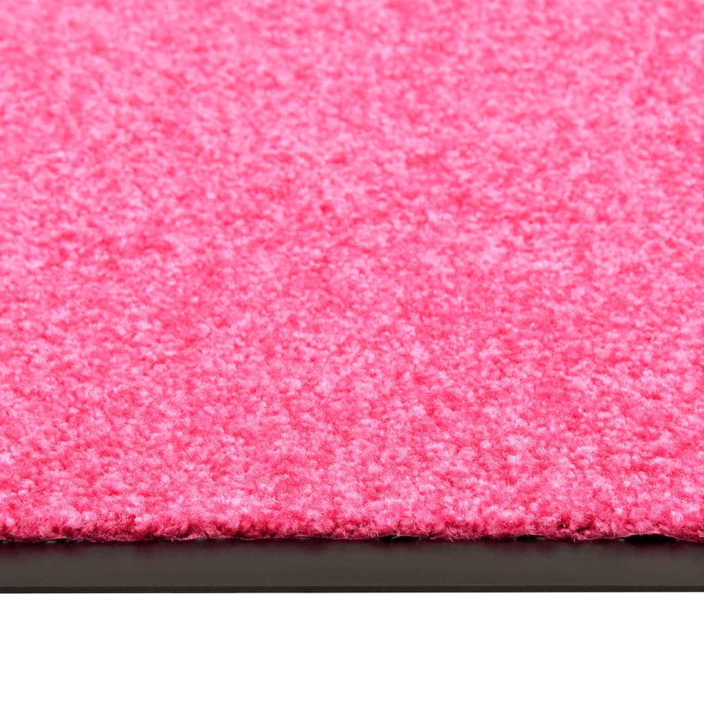 vidaXL Dørmatte vaskbar rosa 90x150 cm