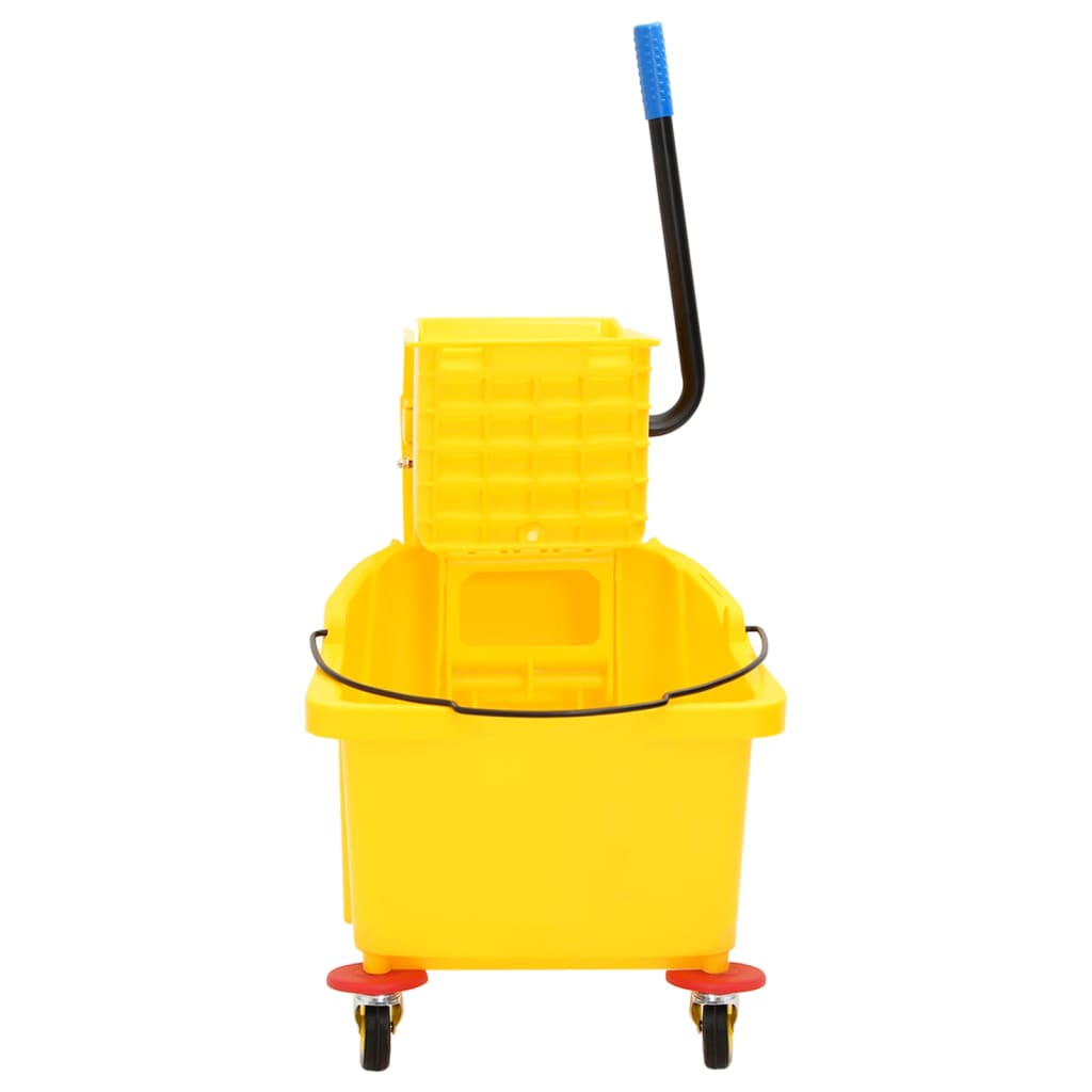 vidaXL Moppebøtte med utvrider og hjul gul 36 L polypropylen
