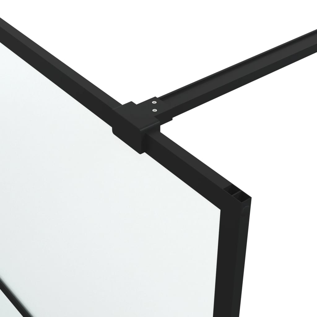 vidaXL Dusjvegg svart 100x195 cm frostet ESG-glass