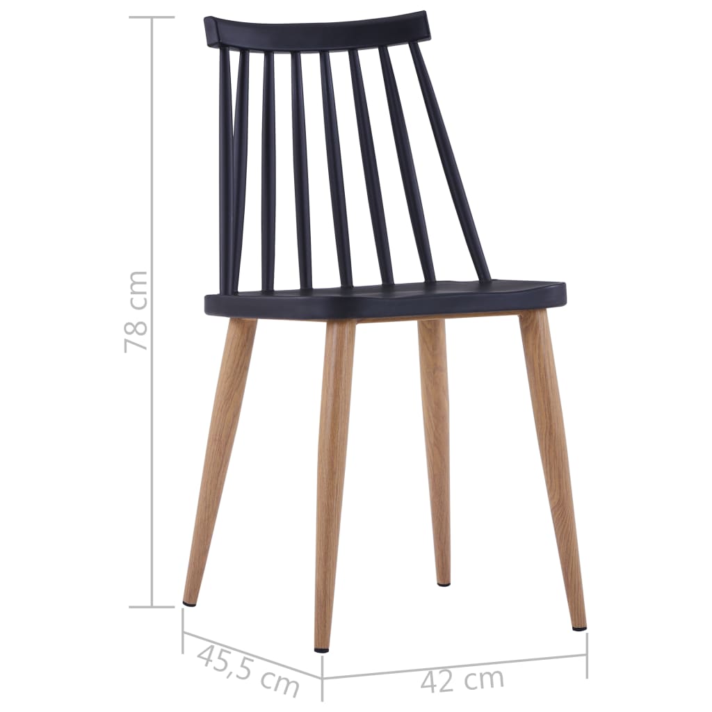 vidaXL Spisestoler 4 stk svart plast stål