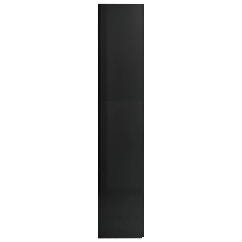 vidaXL Oppbevaringsskap høyglans svart 80x35,5x180 cm sponplate