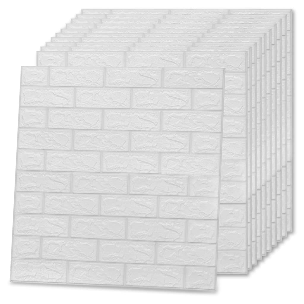 vidaXL 3D-tapet murstein selvklebende 20 stk hvit