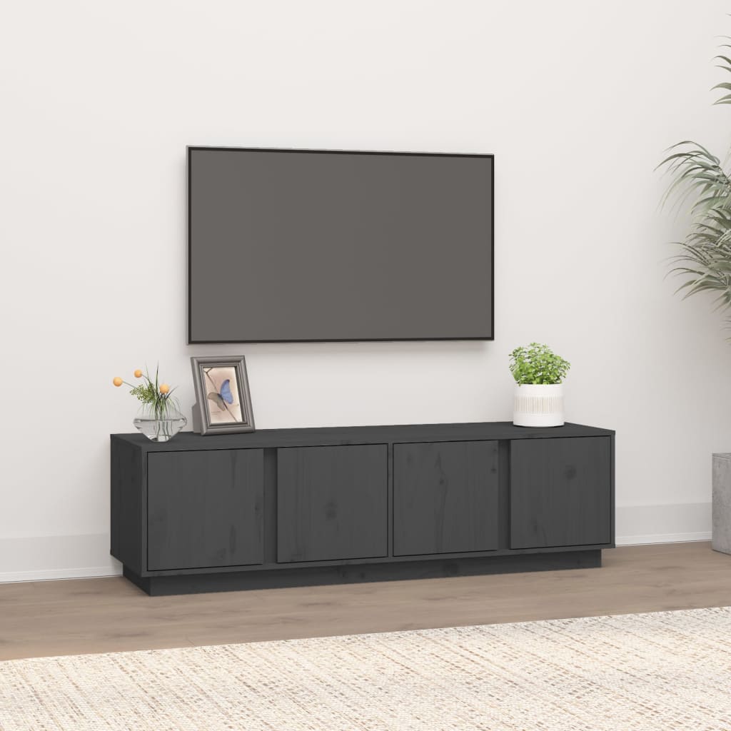 vidaXL TV-benk grå 140x40x40 cm heltre furu