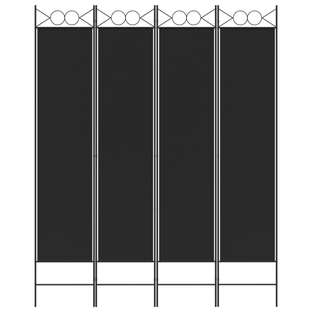 vidaXL Romdeler 4 paneler svart 160x200 cm stoff