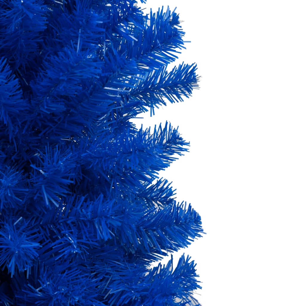 vidaXL Forhåndsbelyst kunstig juletre med kulesett blå 180 cm PVC