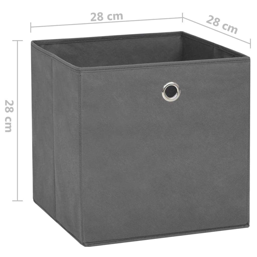 vidaXL Oppbevaringsbokser 10 stk uvevd stoff 28x28x28 cm grå