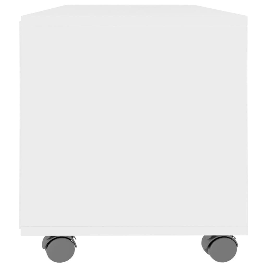 vidaXL TV-benk med hjul hvit 90x35x35 cm sponplate