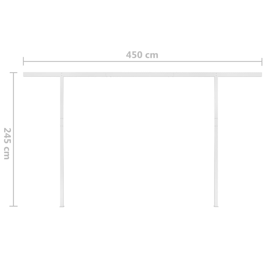 vidaXL Automatisk uttrekkbar markise med stolper 4,5x3 m kremhvit