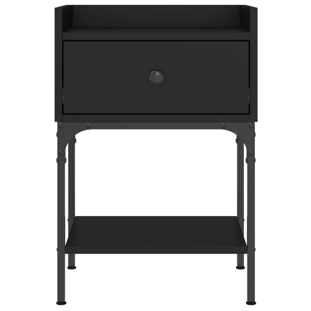vidaXL Nattbord svart 40,5x31x60 cm konstruert tre