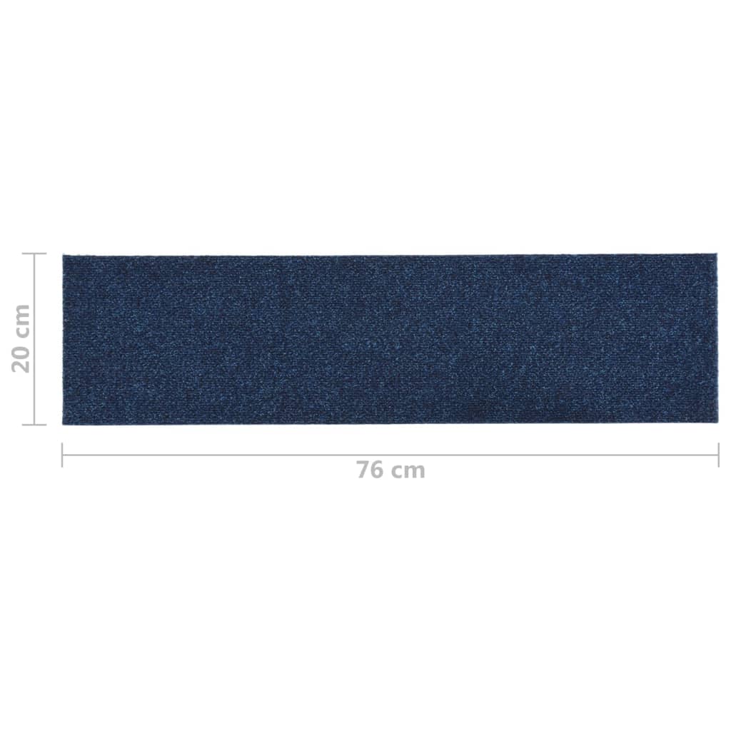 vidaXL Selvklebende trappematter 15 stk 76x20 cm blå