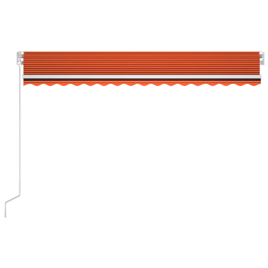 vidaXL Automatisk markise med vindsensor og LED 400x300cm oransje/brun