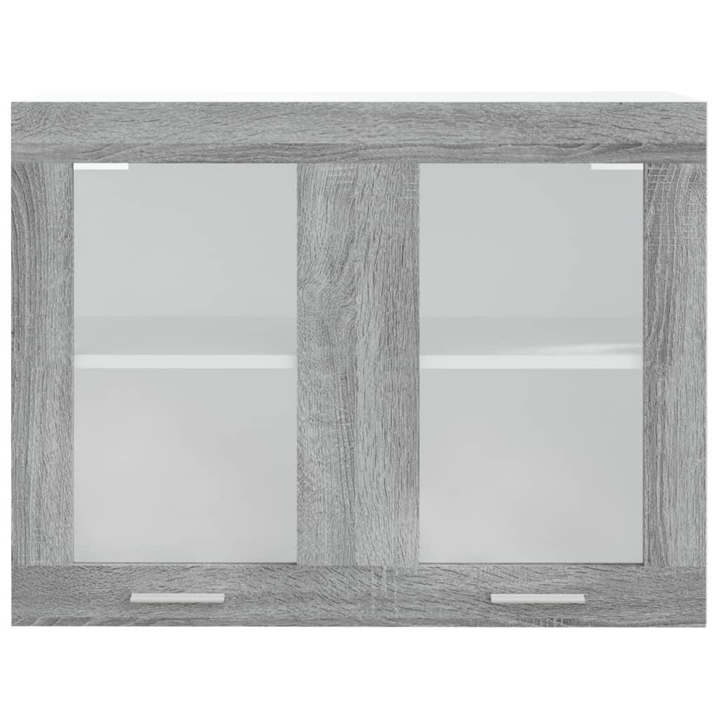 vidaXL Vegghengt glasskap grå sonoma 80x31x60 cm konstruert tre