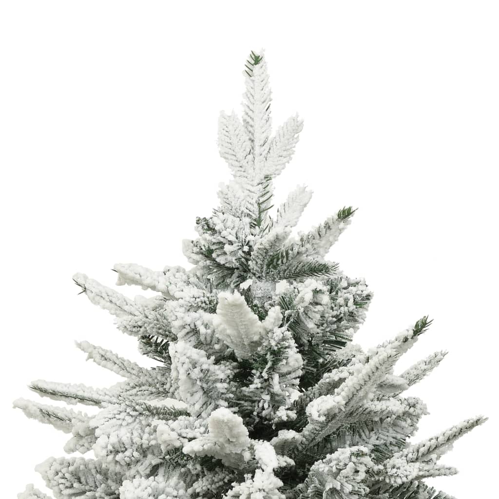 vidaXL Kunstig juletre med flokket snø grønn 210 cm PVC og PE