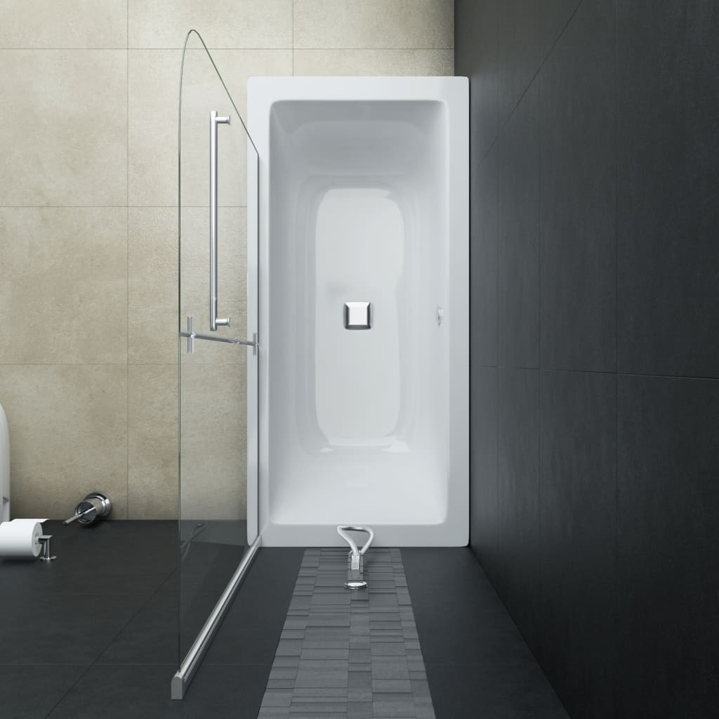 vidaXL Leddet dusjdør med 2 paneler ESG 120x140 cm
