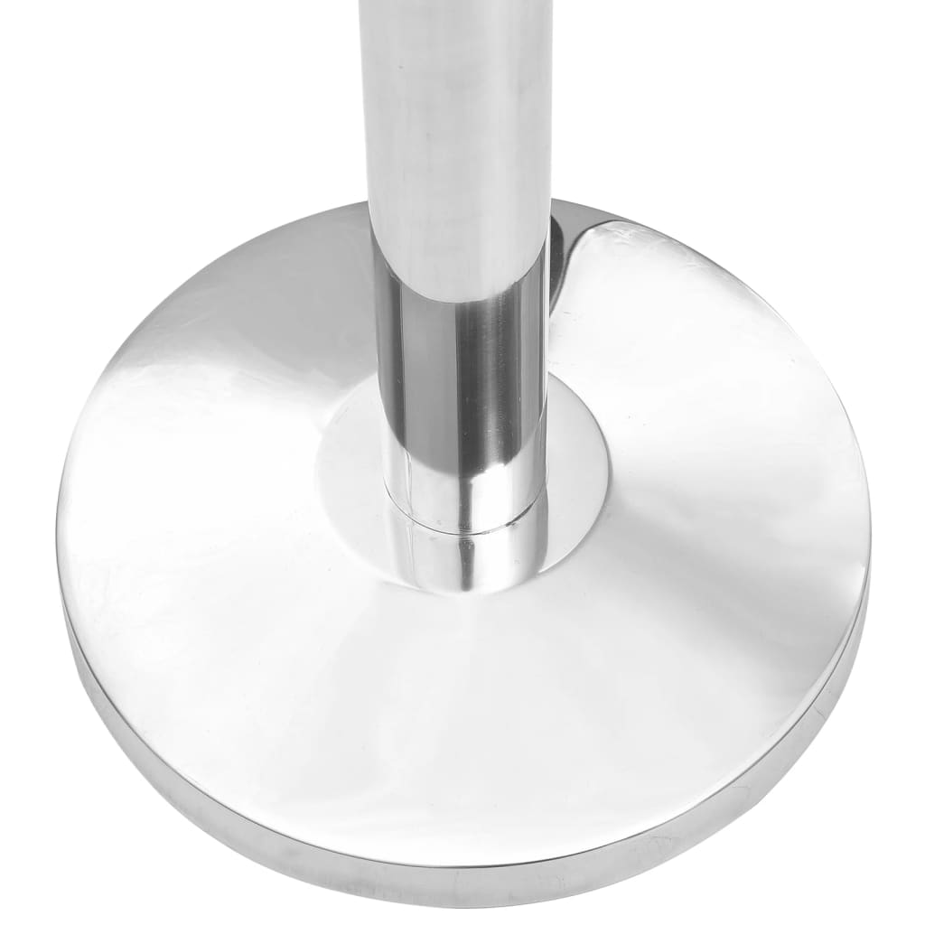 vidaXL Avsperringsstolper med bånd 4 stk rustfritt stål sølv