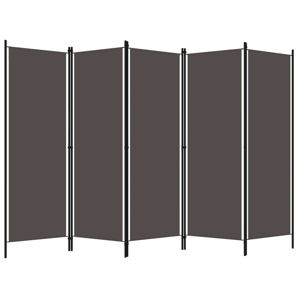 vidaXL Romdeler med 5 paneler antrasitt 250x180 cm