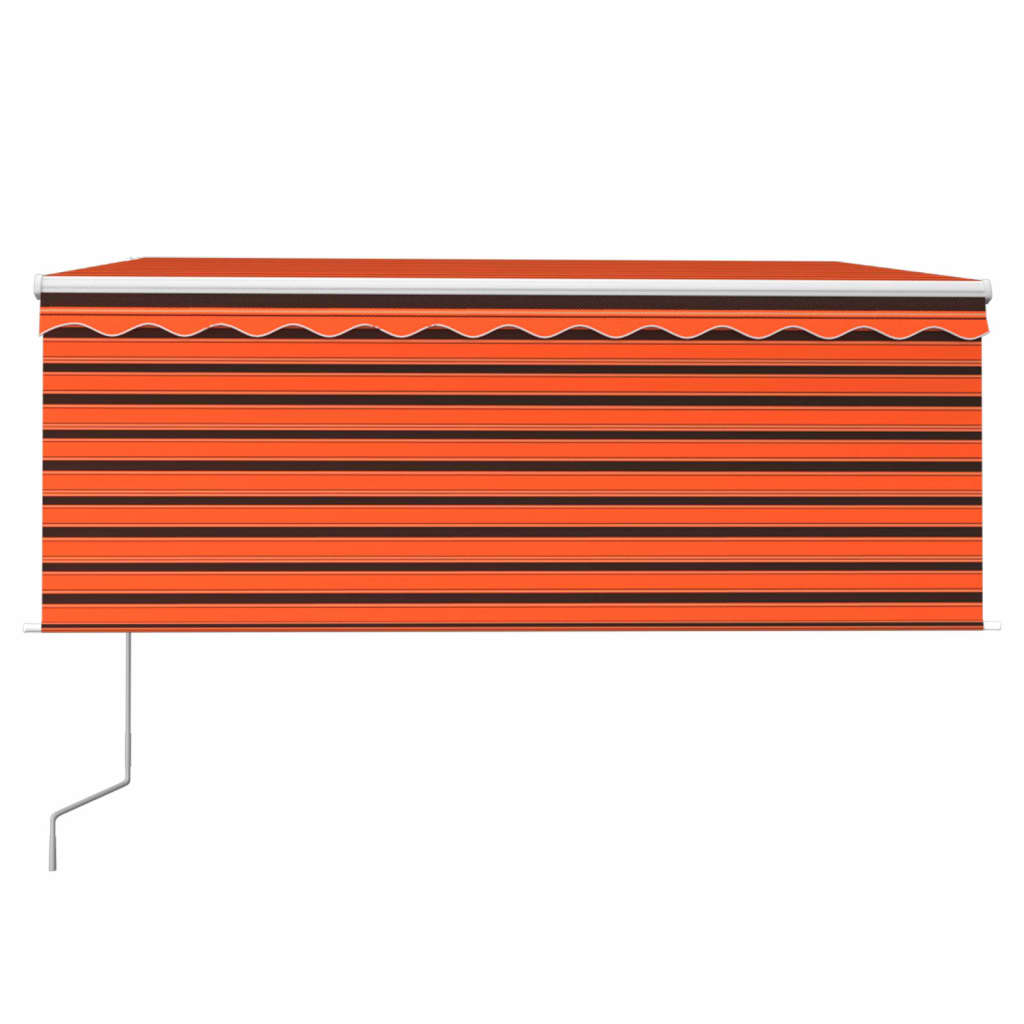 vidaXL Automatisk uttrekkbar markise rullegardin 3,5x2,5m oransje&brun