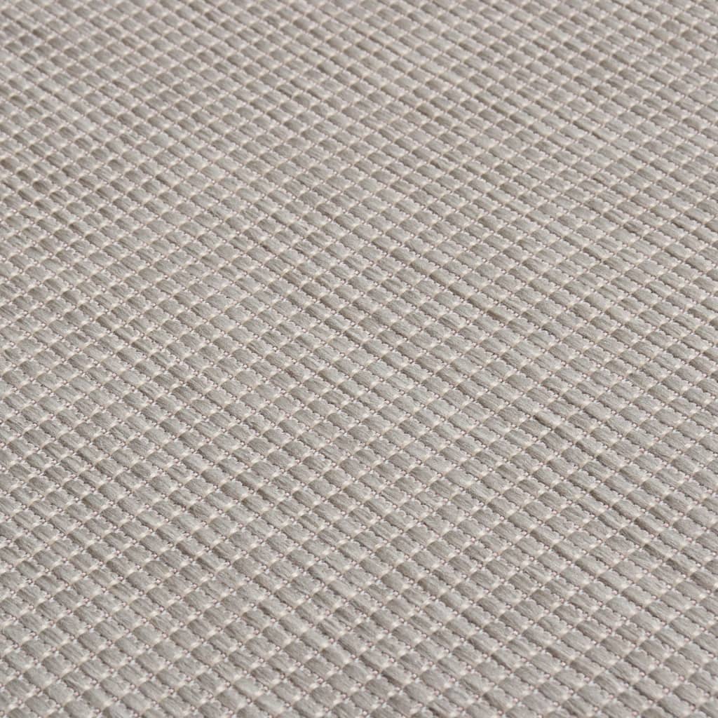 vidaXL Utendørs flatvevd teppe 120x170 cm gråbrun