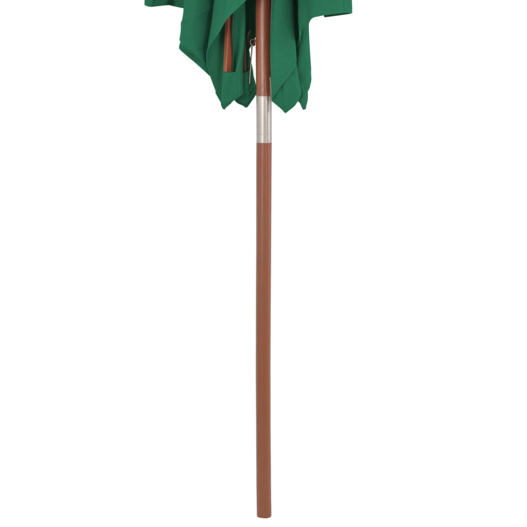 vidaXL Parasoll med trestang 150x200 cm grønn
