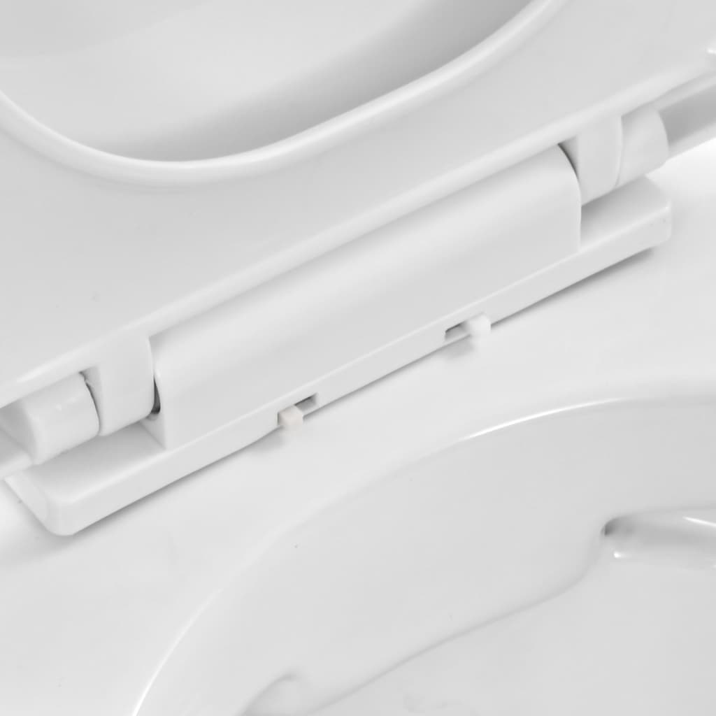 vidaXL Veggmontert toalett kantløst keramikk hvit