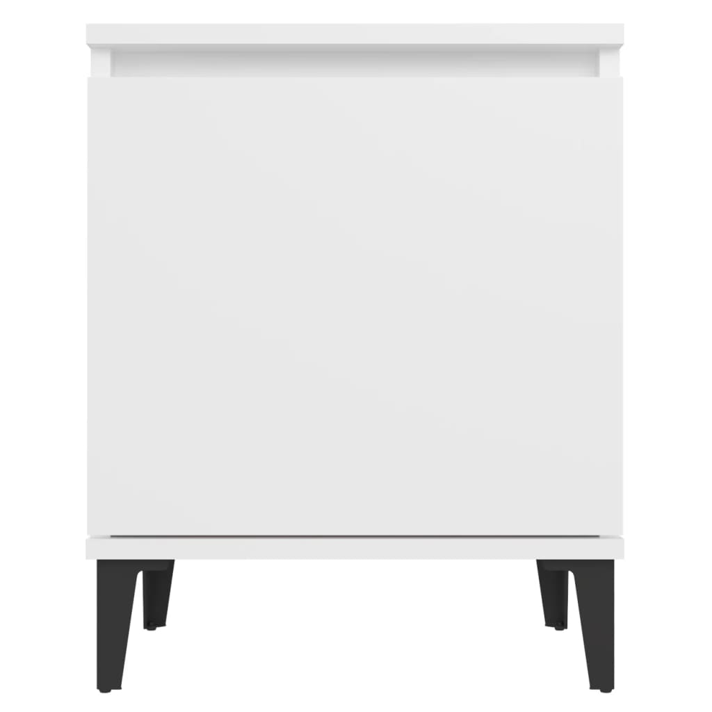 vidaXL Nattbord med metallben hvit 40x30x50 cm