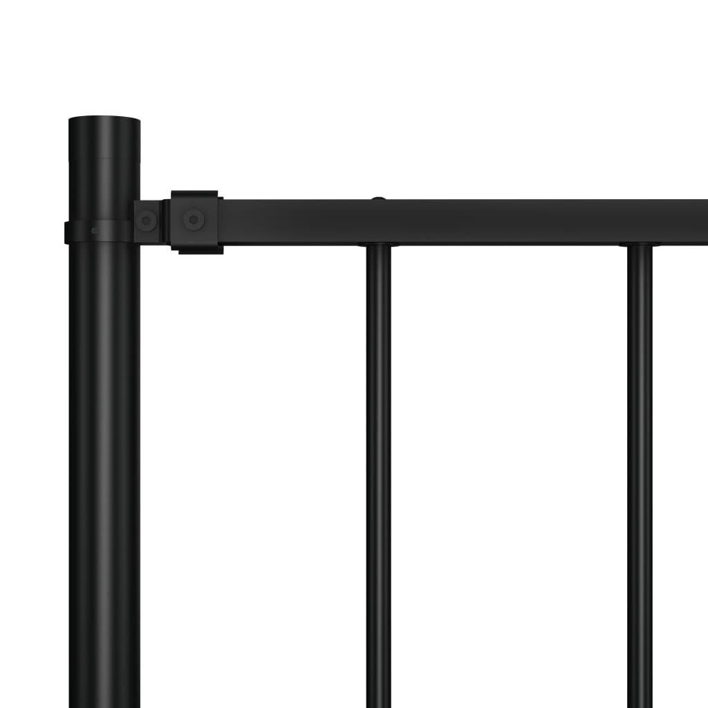 vidaXL Gjerdepanel med stolper pulverlakkert stål 1,7x1,25 m svart