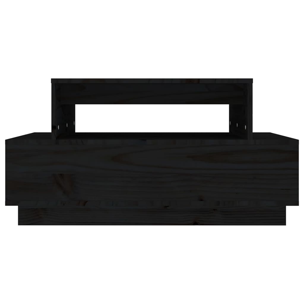 vidaXL Salongbord svart 80x55x40,5 cm heltre furu
