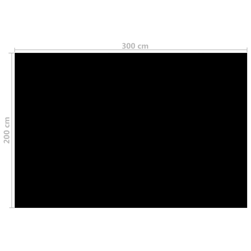 vidaXL Bassengtrekk svart 300x200 cm PE