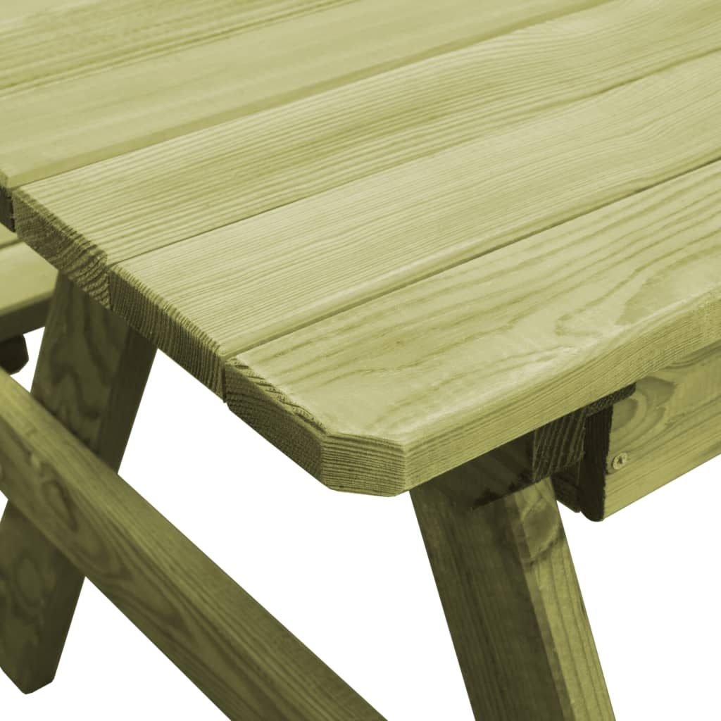 vidaXL Piknikbord med benker til barn 90x90x58 cm impregnert furu