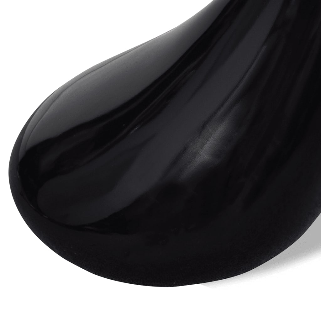 vidaXL Salongbord med rund glassflate høyglans svart