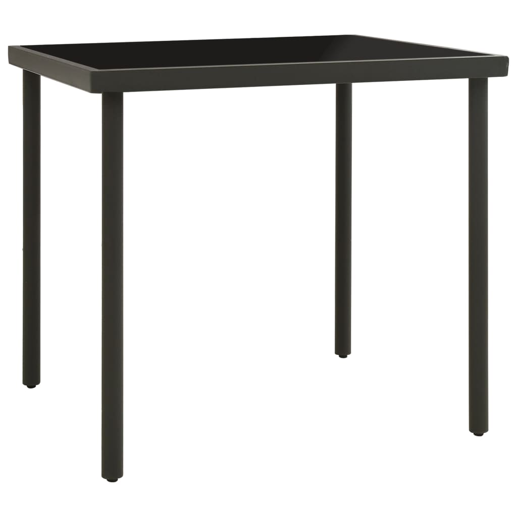 vidaXL Utendørs spisebord antrasitt 80x80x72 cm glass og stål