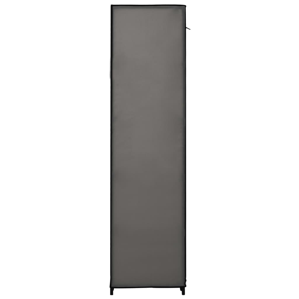 vidaXL Garderobeskap med rom og stenger grå 150x45x176 cm stoff