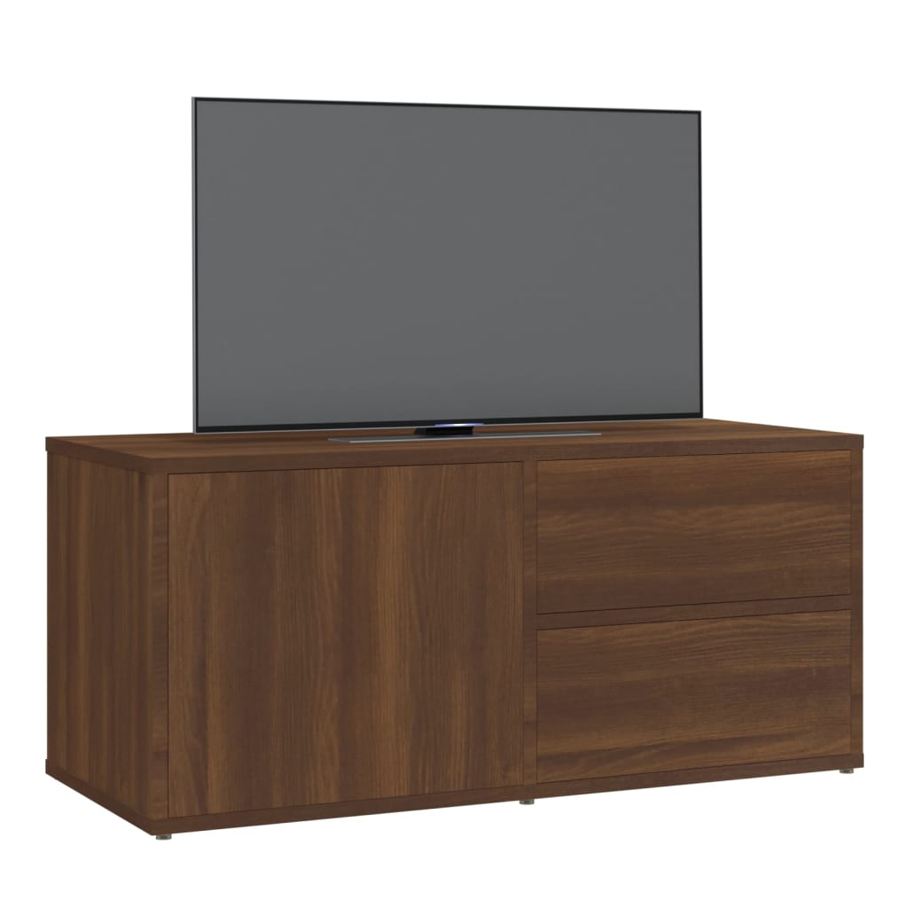 vidaXL TV-benk brun eik 80x34x36 cm konstruert tre