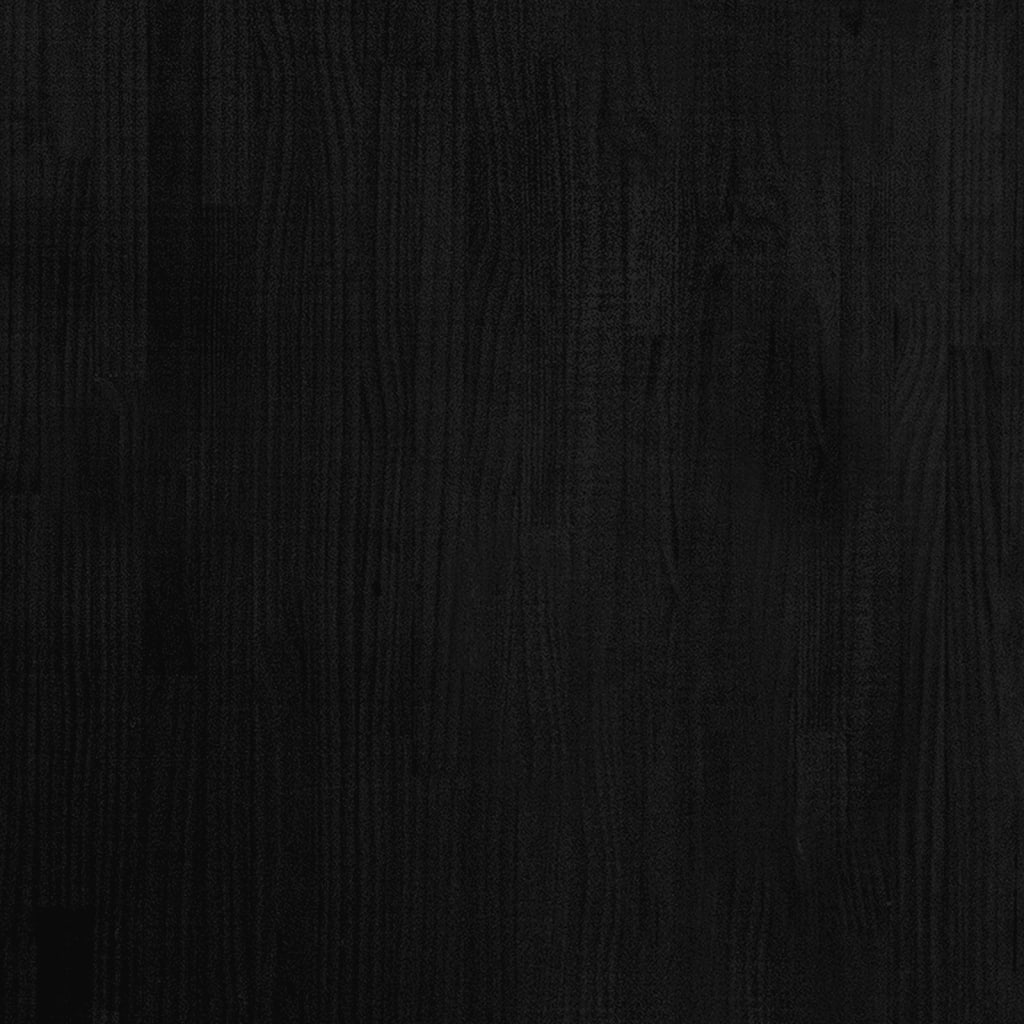 vidaXL Bokhylle 3 nivåer svart 80x30x105 cm heltre furu