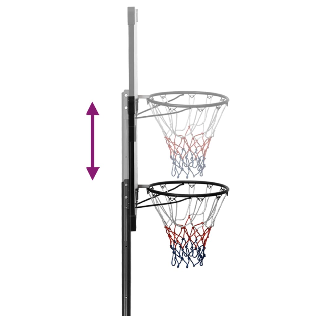 vidaXL Basketballplate gjennomsiktig 235-305 cm polykarbonat