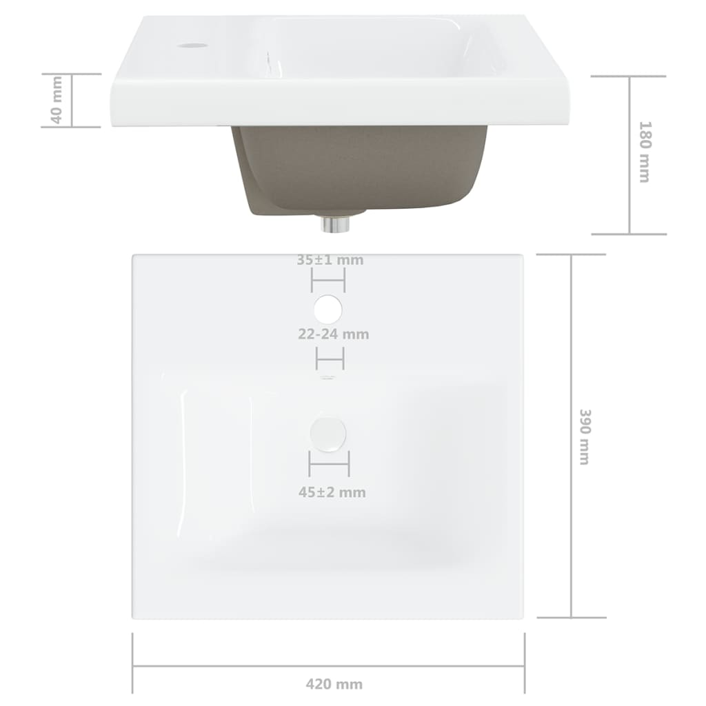 vidaXL Servantskap med innebygd vask betonggrå sponplate