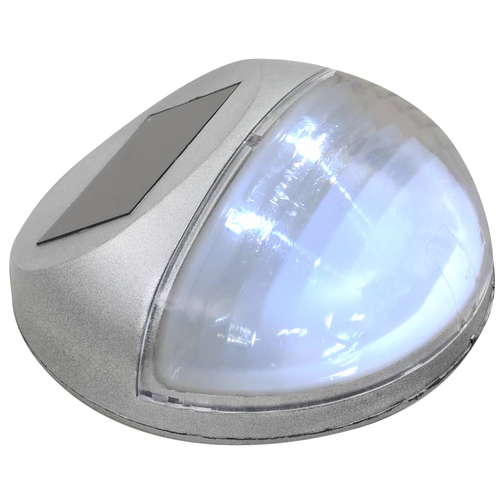 vidaXL Utendørs soldrevet vegglampe LED 24 stk rund sølv