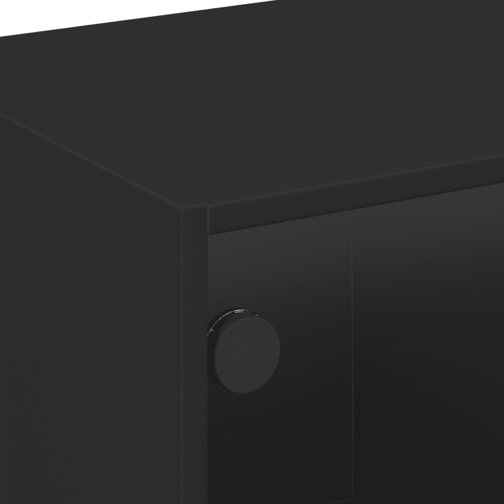 vidaXL TV-benk med dør svart 102x37x42 cm