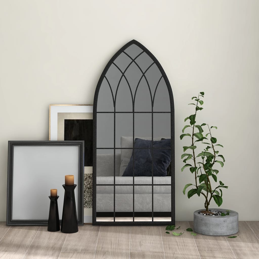 vidaXL Speil svart 100x45 cm for innendørs bruk jern